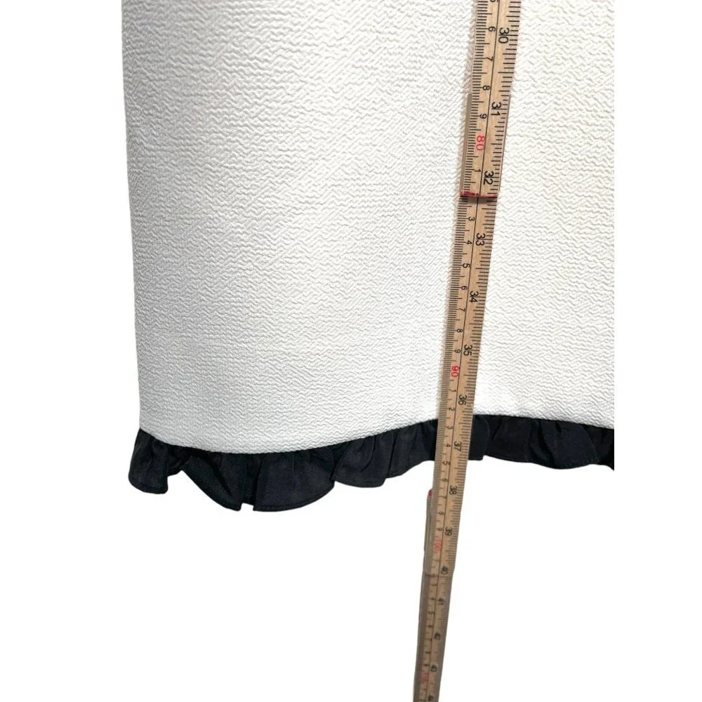 J.Crew ruffle‎ trim Sleevless Shift Event Cocktail dress cream sz 8
